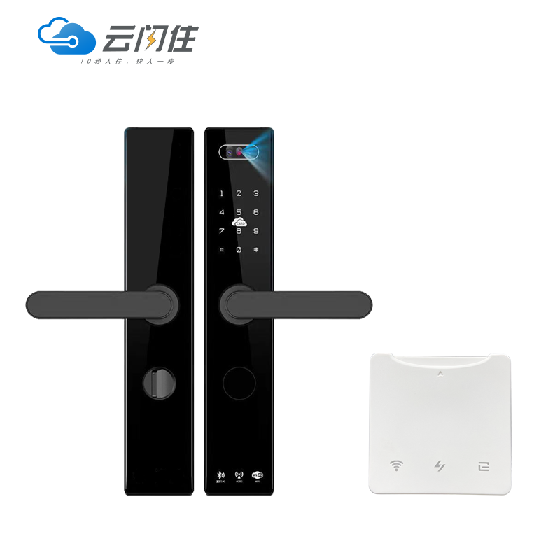 云闪住刷脸开门智能门锁B98+反锁取电网关A1